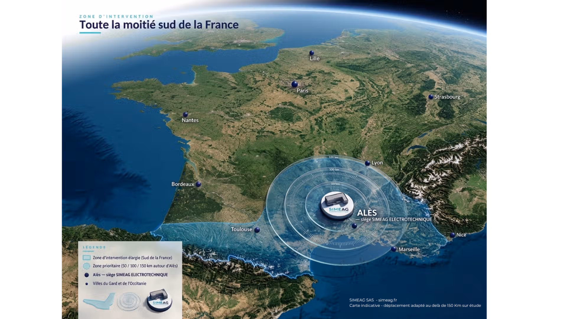 CARTE DINTERVENTION_SIMEAG ÉLECTRONIQUE - simeag.fr 06 24 20 47 91 Carte indicative -